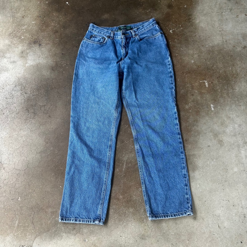 Lauren Ralph Lauren Jeans Womens 10P Blue Straight Leg High Rise Denim